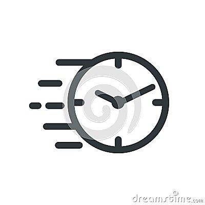 Fast stopwatch line icon. Fast time sign. Speed clock symbol urgency, deadline, time management, competition sign Stock Photo